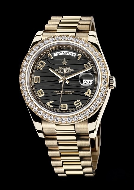 داي-ديت 40 أويستر، 40 mm، ذهب أصفر، ميناء أسود متموج 228238 — عرض 1