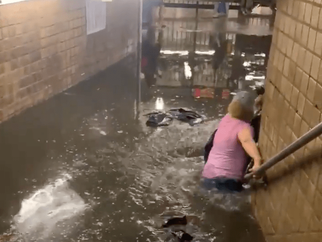 Many flights and trains out of new york and new jersey have been suspended. Subway Commuters Wade Through Waist Deep Waters As Heavy Rainfall Triggers Flash Floods Gothamist