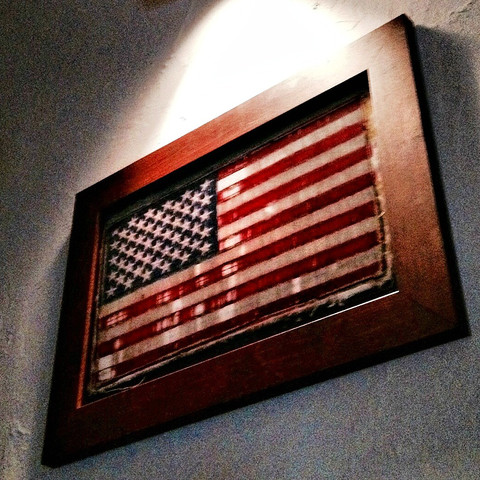 American Flag print base on the one he wore overseas