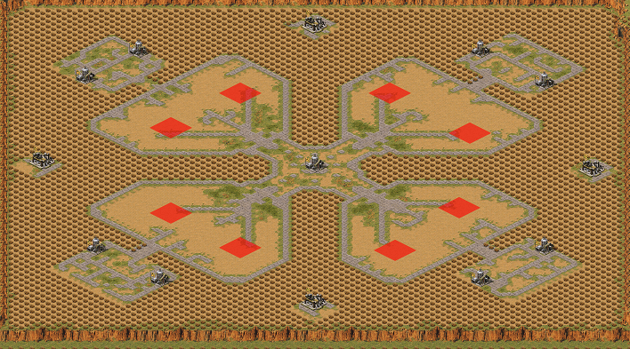 Red Alert 2 map Oil In Center Stay Crowded