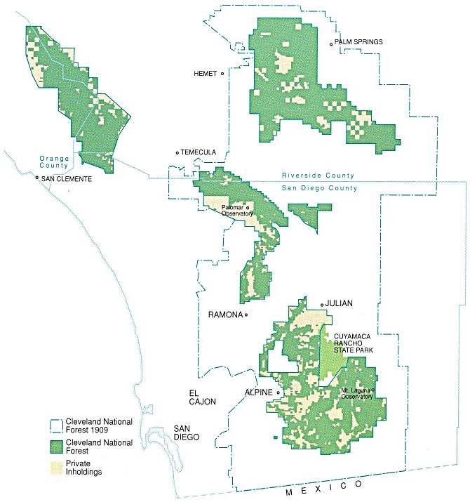 Cleveland National Forest Map Coverage 
