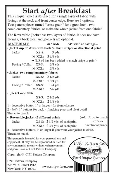 Start After Breakfast Finish Before Lunch Cnt Pattern Co