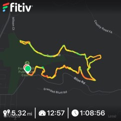 First trail run stats and map of the course