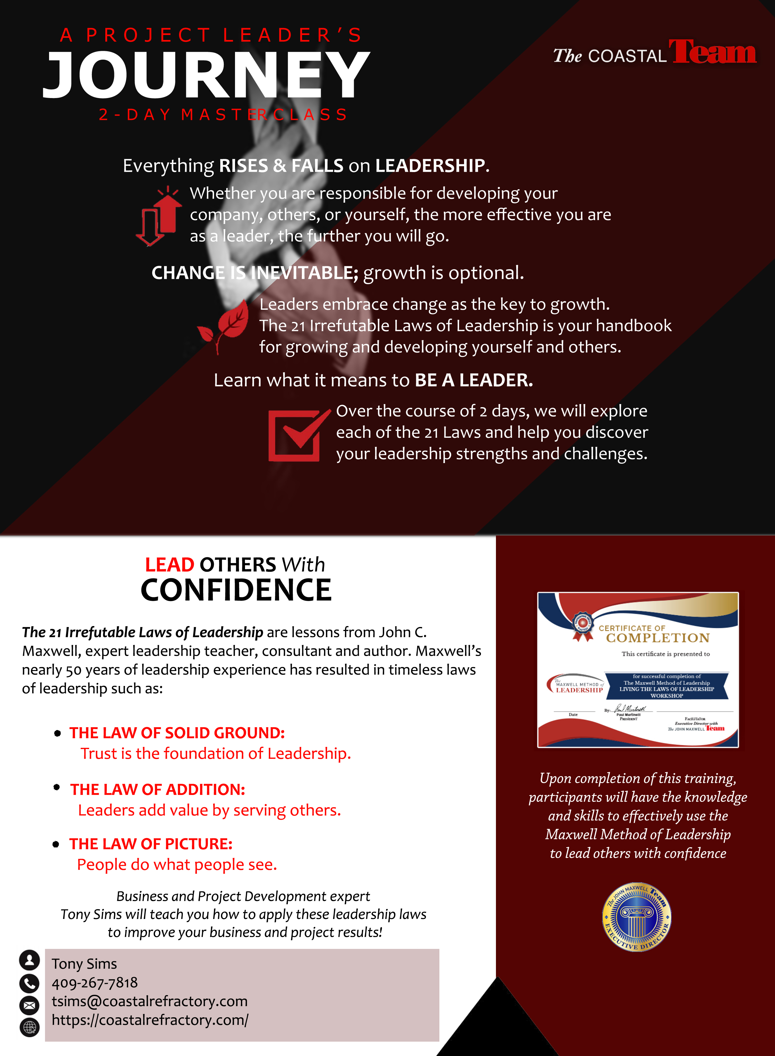 2 Week Program Poster – Coastal Refractory Services, Inc.