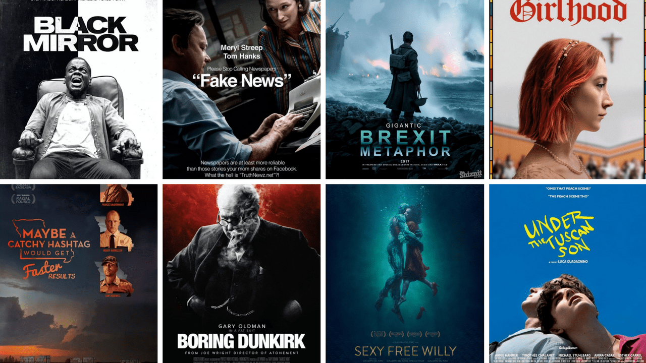 Posters honestos para las películas nominadas al Oscar 2018 Cocalecas