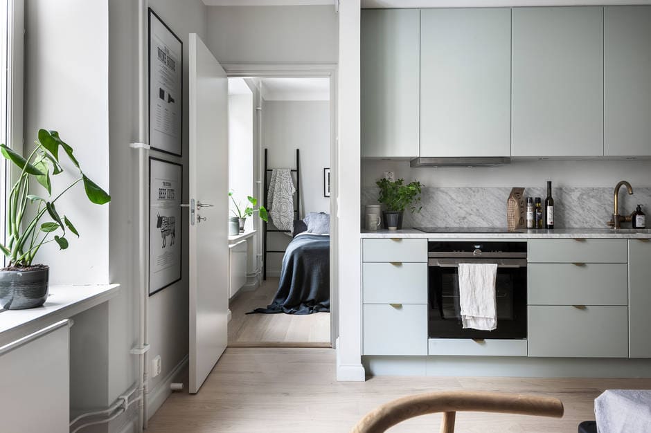 Mint Green Kitchen In A Cozy Living Space Coco Lapine Designcoco