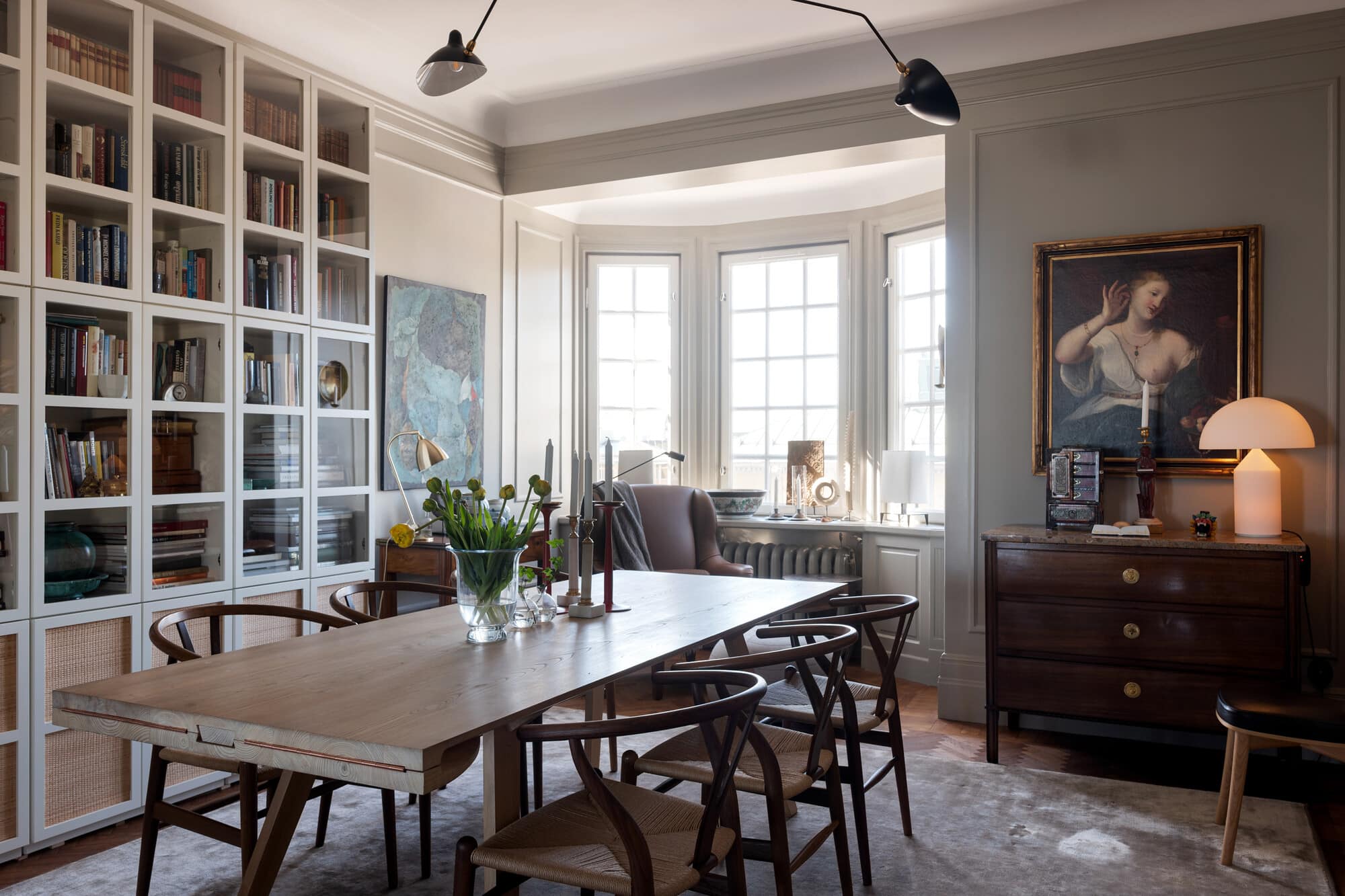 Walnut kitchen cabinets and an eclectic Scandinavian interior design ...