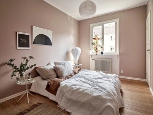 pink bedroom dusty walls grey very