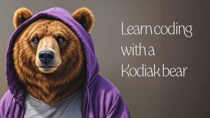 Learn coding with a Kodiak bear