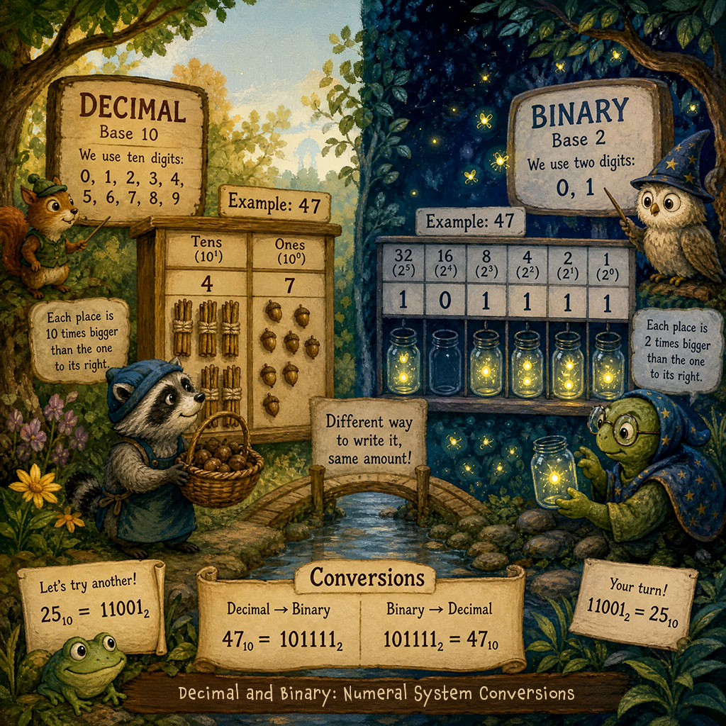 Number systems are the foundation of how computers represent information. While people typically work with decimal numbers, computers use binary to store and process data. Learning how to convert between numeral systems such as decimal and binary deepens an understanding of how computers interpret information.