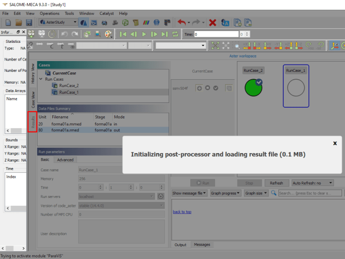 post processing opening on AsterStudy 2019
