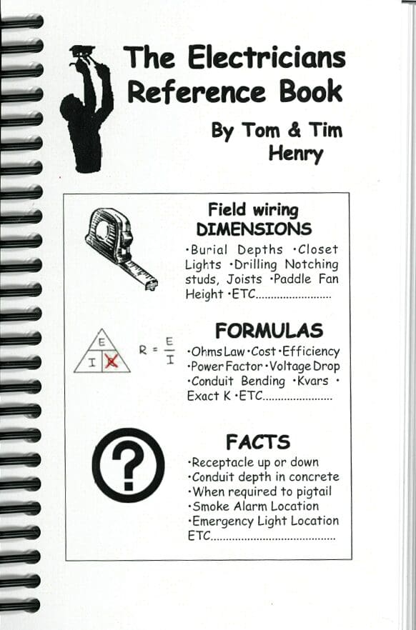 Electricians Reference Book cover with formulas. Electricians Reference Book cover with formulas.