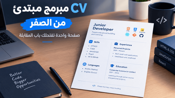 CV مبرمج مبتدئ من الصفر: صفحة واحدة تفتحلك باب المقابلة