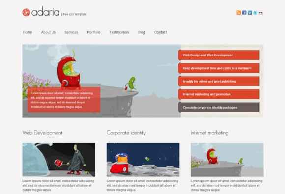 25-de-teme-XHTML-CSS-gratuite-Adaria