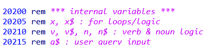 internal variables
