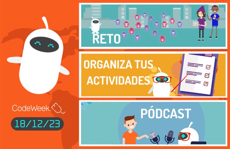 Celebra La Eu Code Week 2023 Code Intef - Best Colorful Illustrations in Retina