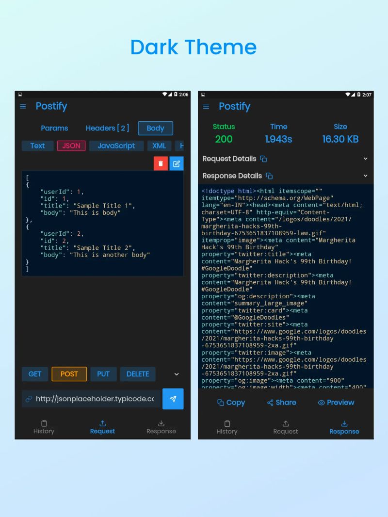 Postify Flutter Rest Api Client Code Market - Perfect Mobile Dark Arts | Free Download