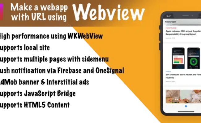 Webview - Convert URL/HTML To IOS App + Push - Code.market