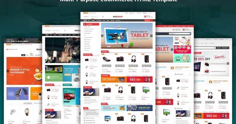 Market Multipurpose Ecommerce Html Template - Sunset Design Collection - Full HD Quality