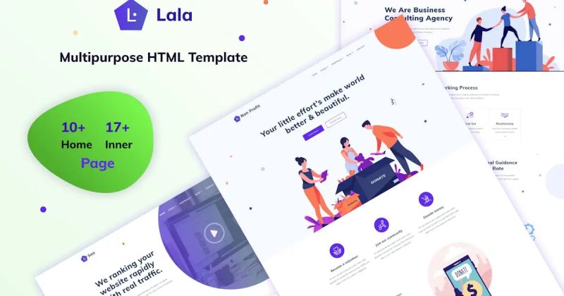 Lala Multipurpose Bootstrap Html Template - Artistic Geometric Image - Retina