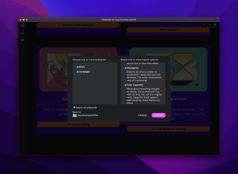 Export to HTML, CSS and iOS/Android, all at once!