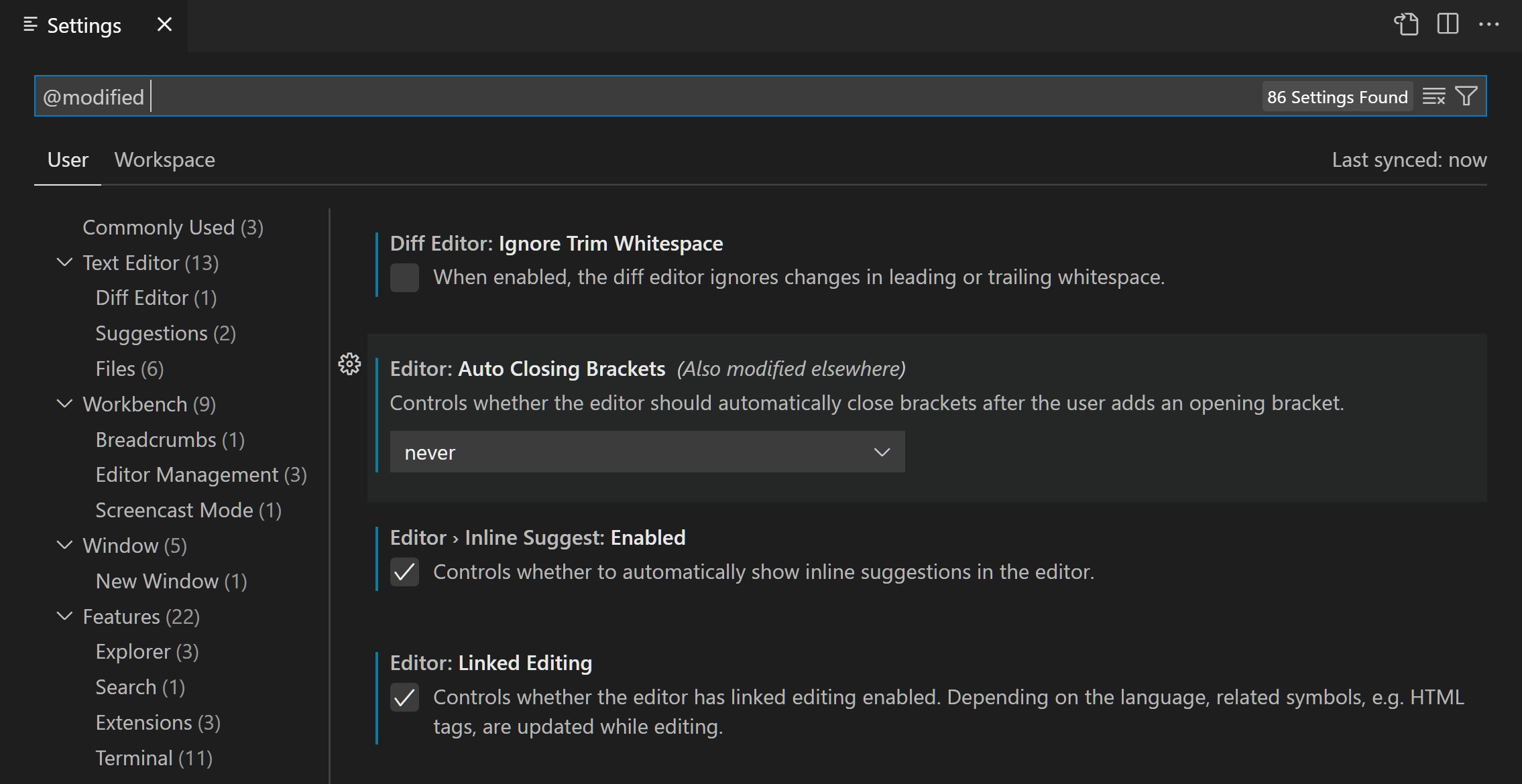 Visual studio code user and workspace settings 2023 