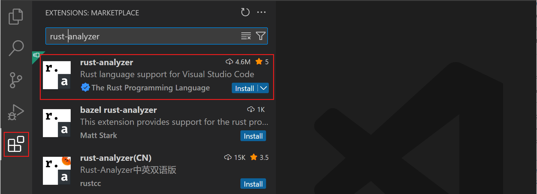 Rust in Visual Studio Code