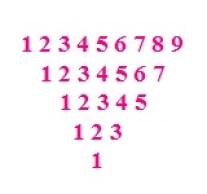Inverted Pyramid number pattern in Java