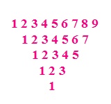 Inverted Pyramid number pattern in Java - Codeforcoding