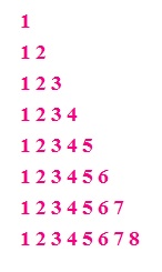 CPP program to print Floyd's triangle number patterns
