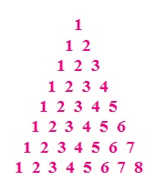 C program to pyramid number pattern