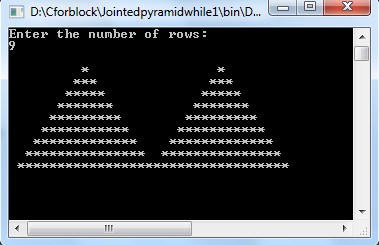 Program to display combined Pyramid pattern in C using while loop ...