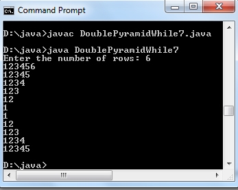 Program to display integrated pyramid number pattern in Java using ...