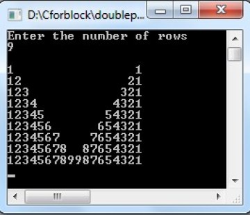 C++ Program to display integrated pyramid number pattern 