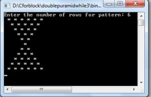 Display integrated pyramid star pattern in C++ using while loop ...