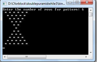 Display integrated pyramid star pattern in C++ using while loop ...