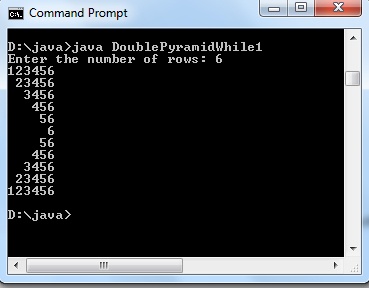 Program to display integrated pyramid number pattern in Java using ...