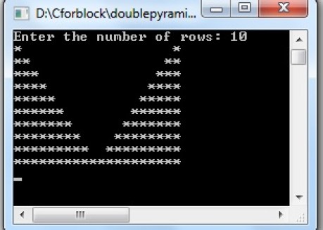 Display integrated pyramid star pattern in C using while loop ...