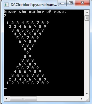C++ Program to display integrated pyramid number pattern using while ...