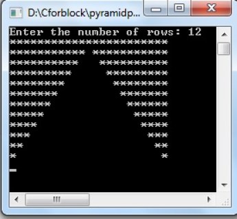 Display integrated pyramid star pattern in C++ using while loop ...