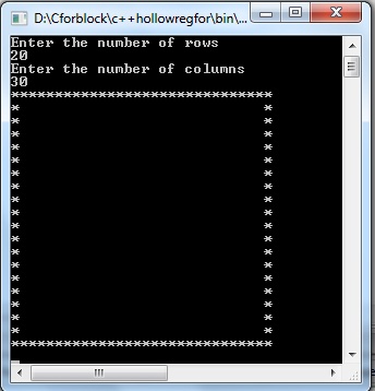 Display Hollow rectangle and square star pattern in C++ - Codeforcoding