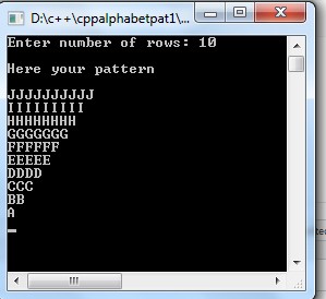 C++ Program to Alphabet triangle pattern using do-while loop ...