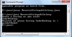 Java code to reverse a string using loops - Codeforcoding