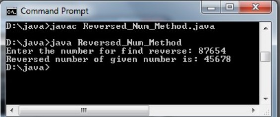 How to find reverse number using method