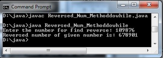 How to find reverse number using method