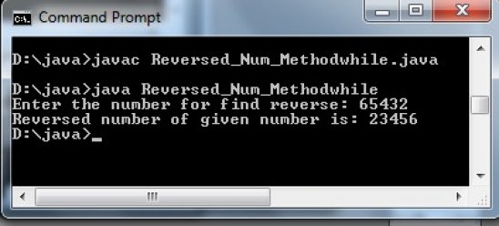 How to find reverse number using method