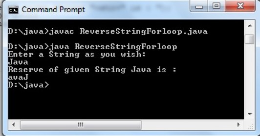 Java code to reverse a string using loops - Codeforcoding