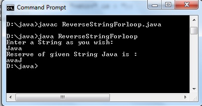 Java code to reverse a string using loops - Codeforcoding
