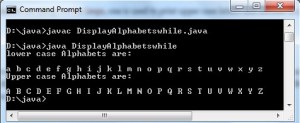 Program for Display Alphabets in Java using ASCII value - Codeforcoding image.