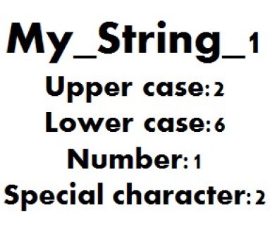 Count Uppercase, Lowercase,Special character and Numeric values in Java